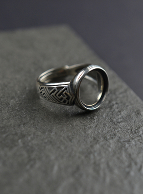 燕子家男款925纯银diy底座戒托