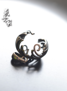 燕子家通孔半孔925银珠子圆珠diy吊坠托坠子空托吊坠头纯银配件