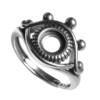 Yanzijia retro old style s925 silver ring holder empty holder living mouth all-seeing eye vintage ring holder 6*6