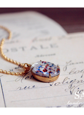 梵高｜西德vintage古董马赛克银箔手工宝石项链