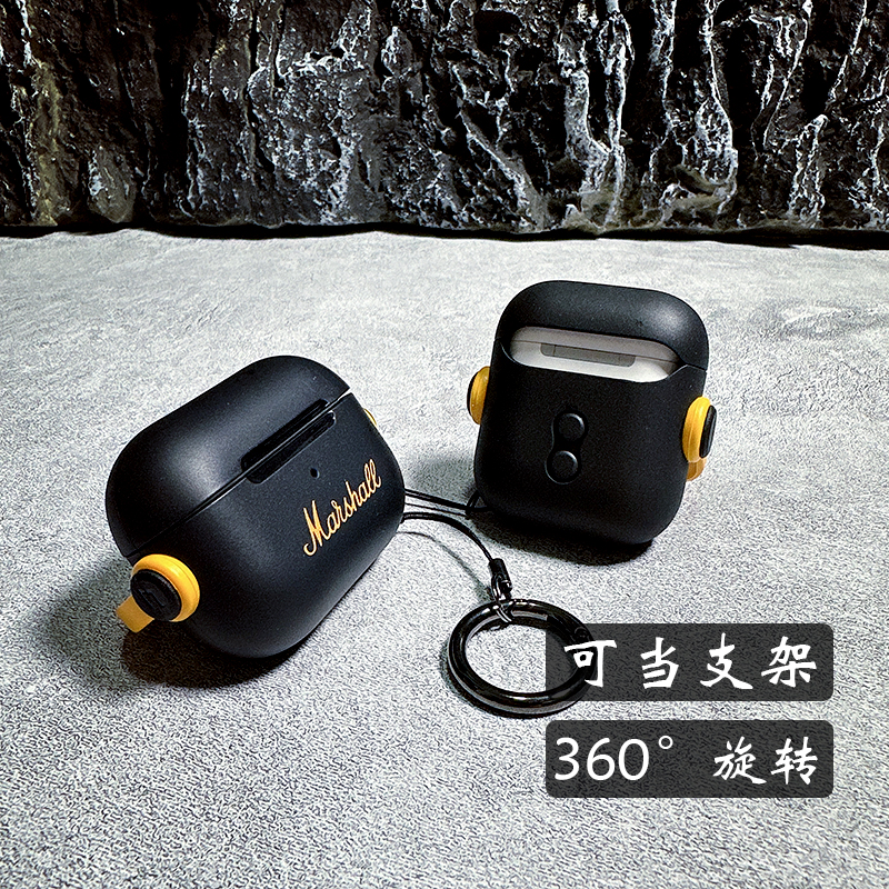 潮牌AirPodsPro2保护套新款隐形支架适用苹果airpods3代个性创意1/2代无线蓝牙耳机保护套磨砂ipods2硅胶软壳-图0