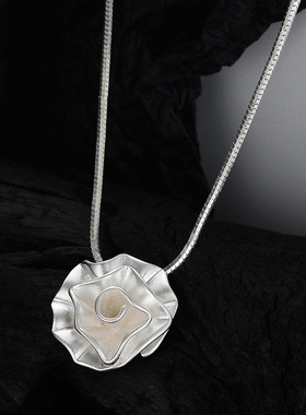 PREDAMS 创意小众设计师款S925纯银潮流时尚百搭ins玫瑰花项链