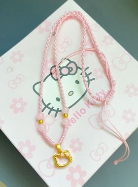 三丽鸥同款凯蒂猫项链纯手工编织