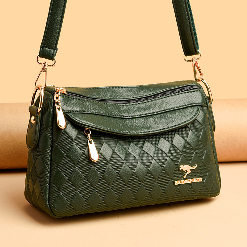 软皮妈妈包女2025新款时尚百搭菱格真皮单肩斜挎包女士手提腋下包,淘宝优惠券,粉丝福利购,淘宝优惠卷