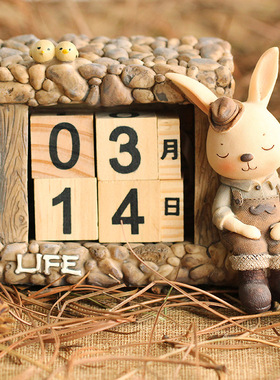 日期桌面万年历木质日历