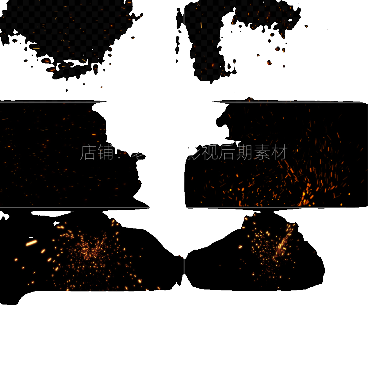 火星素材火花火焰粒子特效动态视频烟火燃烧灰烬动画mov透明通道 - 图0