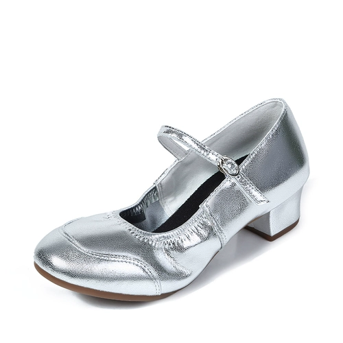Обувь, красные серебряные танцующие туфли, из натуральной кожи, мягкая подошва, для среднего возраста