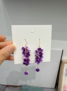 成品手工钩织繁花耳环耳坠耳挂耳坠纯手工钩织成品耳饰80蕾丝线