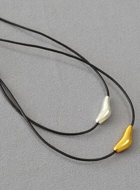 日系小众文艺复古黄铜项链