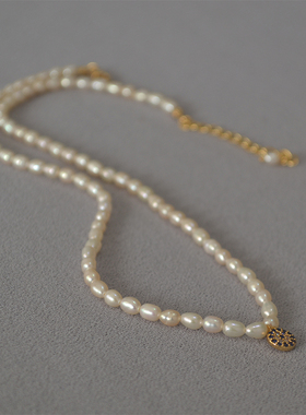 韩版淡水米粒小珍珠女锆石短款