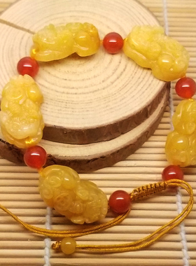 天然黄玉多貔貅招财转运手串