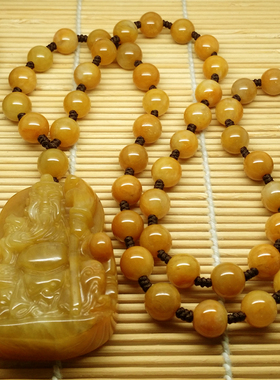 一物一图武财神黄玉大关公项链