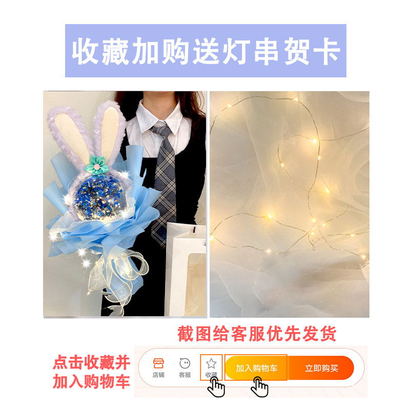 工厂星黛露满天星干花永生花束生日礼物送女生朋友闺蜜情人节米奇