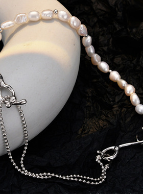 项链异形巴洛克淡水珍珠锁骨链