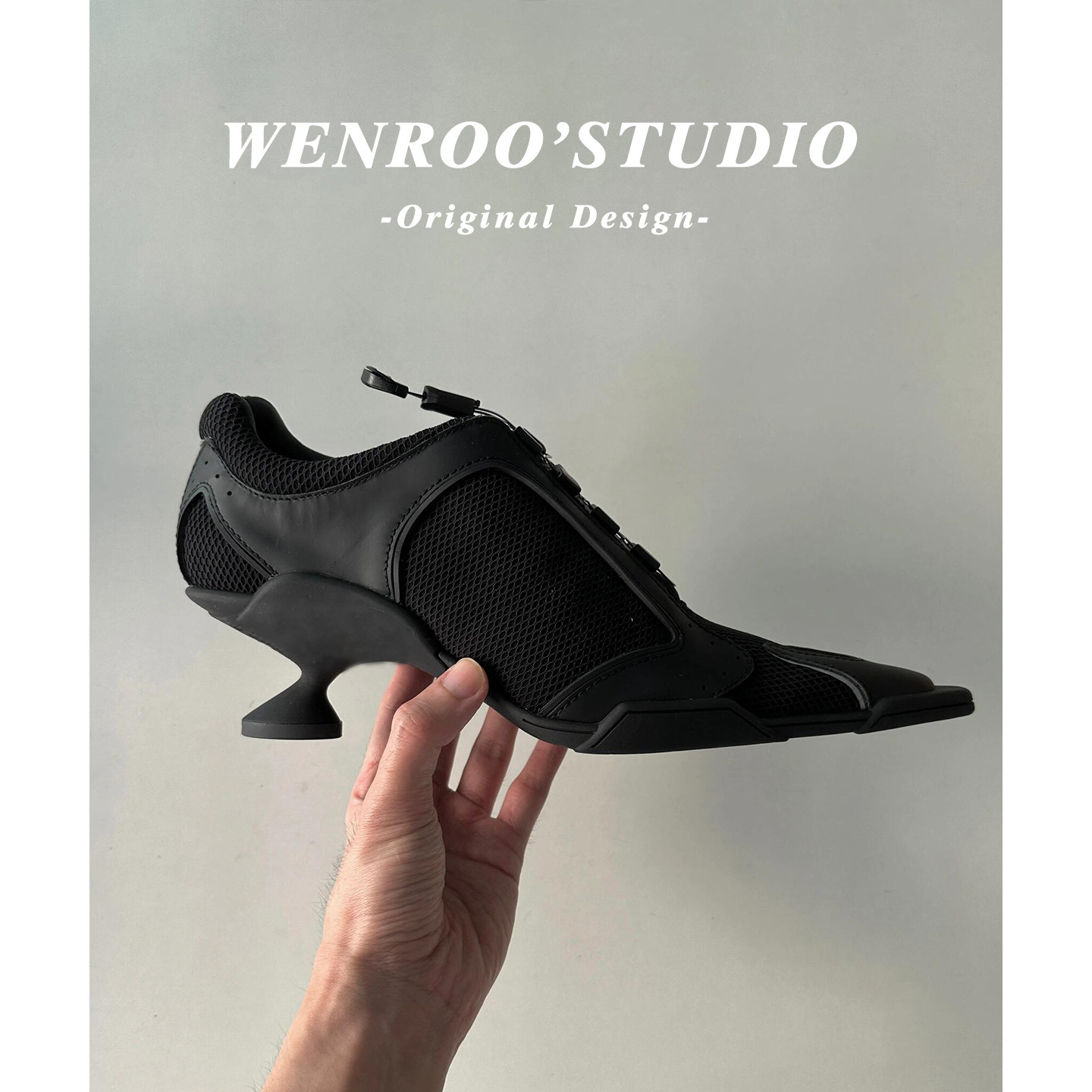 黑武士风束带尖头异型拳击鞋女2026春季新款复古小众深口高跟单鞋,淘宝优惠券,粉丝福利购,淘宝优惠卷