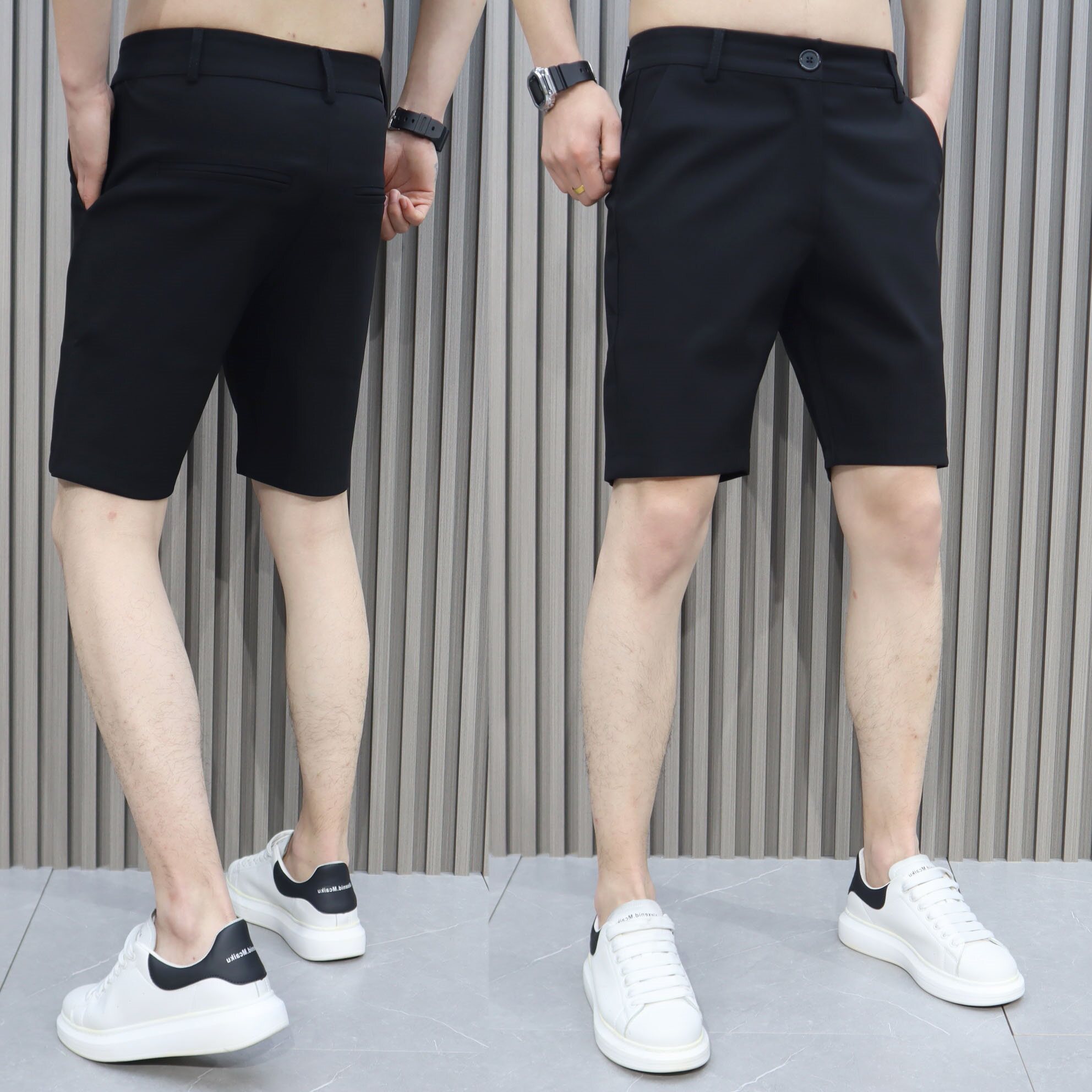 New summer style men's white stretch trendy youth trousers