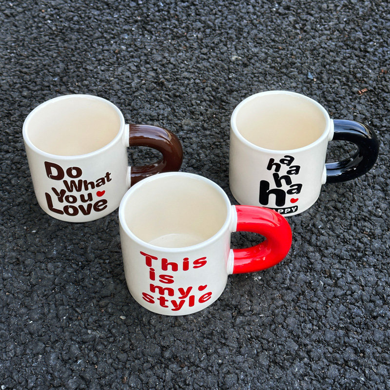 生日礼物女生简约字母马克杯送闺蜜高级感杯子创意伴手礼情侣杯男