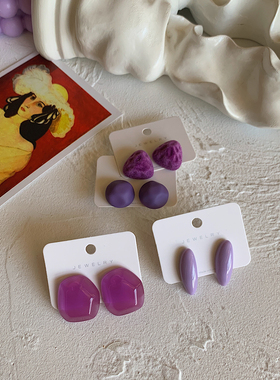 ins博主多肉葡萄925银耳钉
