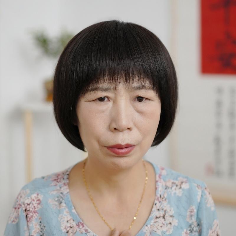 假发真发全真人发50到70岁妈妈化疗光头短发老人黑色波波头全头套