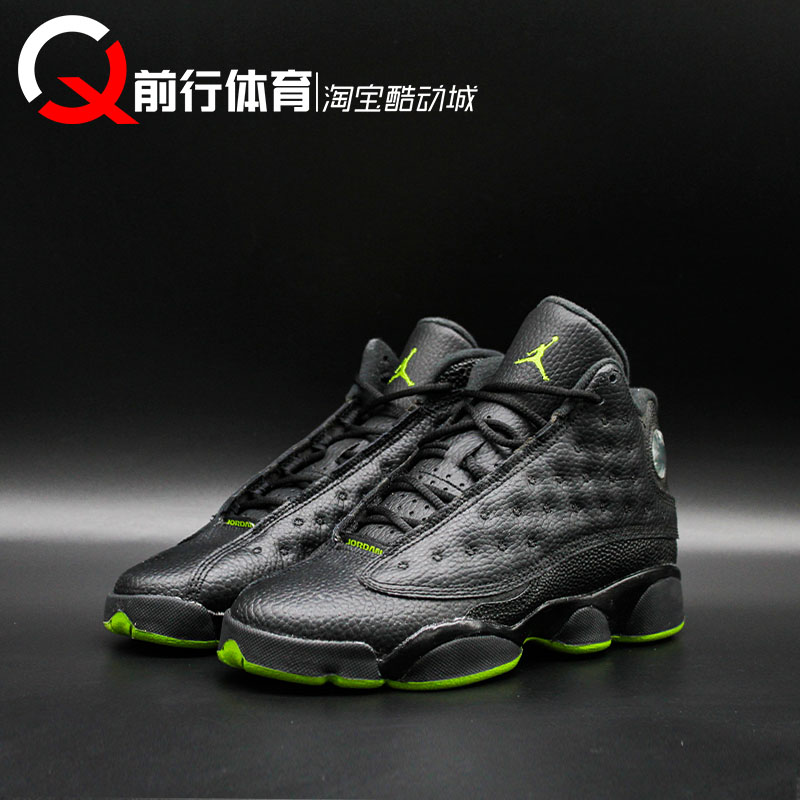 Air Jordan 13 AJ13 男女黑绿珍珠黑猫篮球鞋 414574-042 884129 - 图0