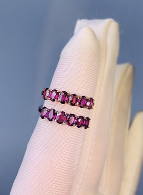 紫色排戒石榴石紫色石榴石排戒