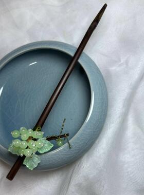 子规 原创葡萄木簪青提浆果日常竹簪汉服盘发可爱琉璃发簪
