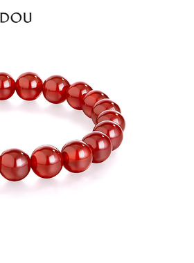 AJIDOU阿吉豆玄马迎福系列925银红玛瑙福袋手链手串