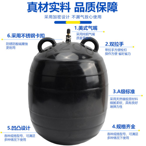 堵水气囊管道封堵闭水试验市政污水管道封堵加厚充气橡胶堵漏气囊 - 图1