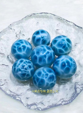9a收藏天然玉化海纹石散珠