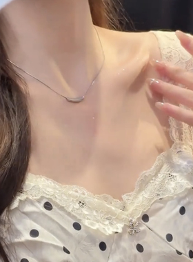 小众设计感不规则金属茄子项链女简约气质精致锁骨链冷淡风配饰