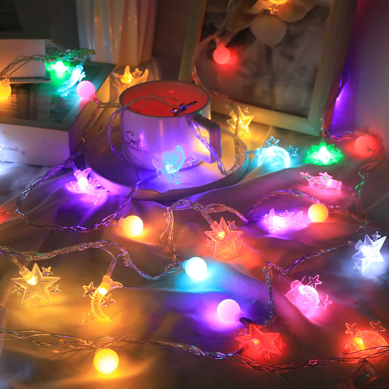 网红星星气泡球氛围灯led灯串闪灯摆摊灯房间卧室阳台装扮小彩灯