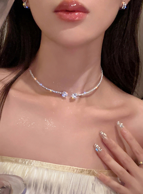 合金女爱心闪钻开口项圈