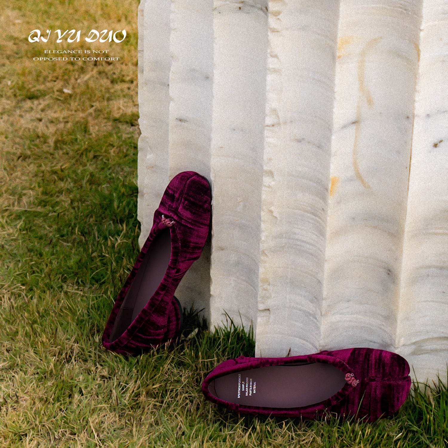 QIYUDUO 法式红丝绒分趾鞋女26春季新款一脚蹬浅口单鞋猪蹄芭蕾鞋,淘宝优惠券,粉丝福利购,淘宝优惠卷