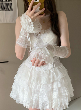 AYTofilms白色蕾丝花边防晒袖套