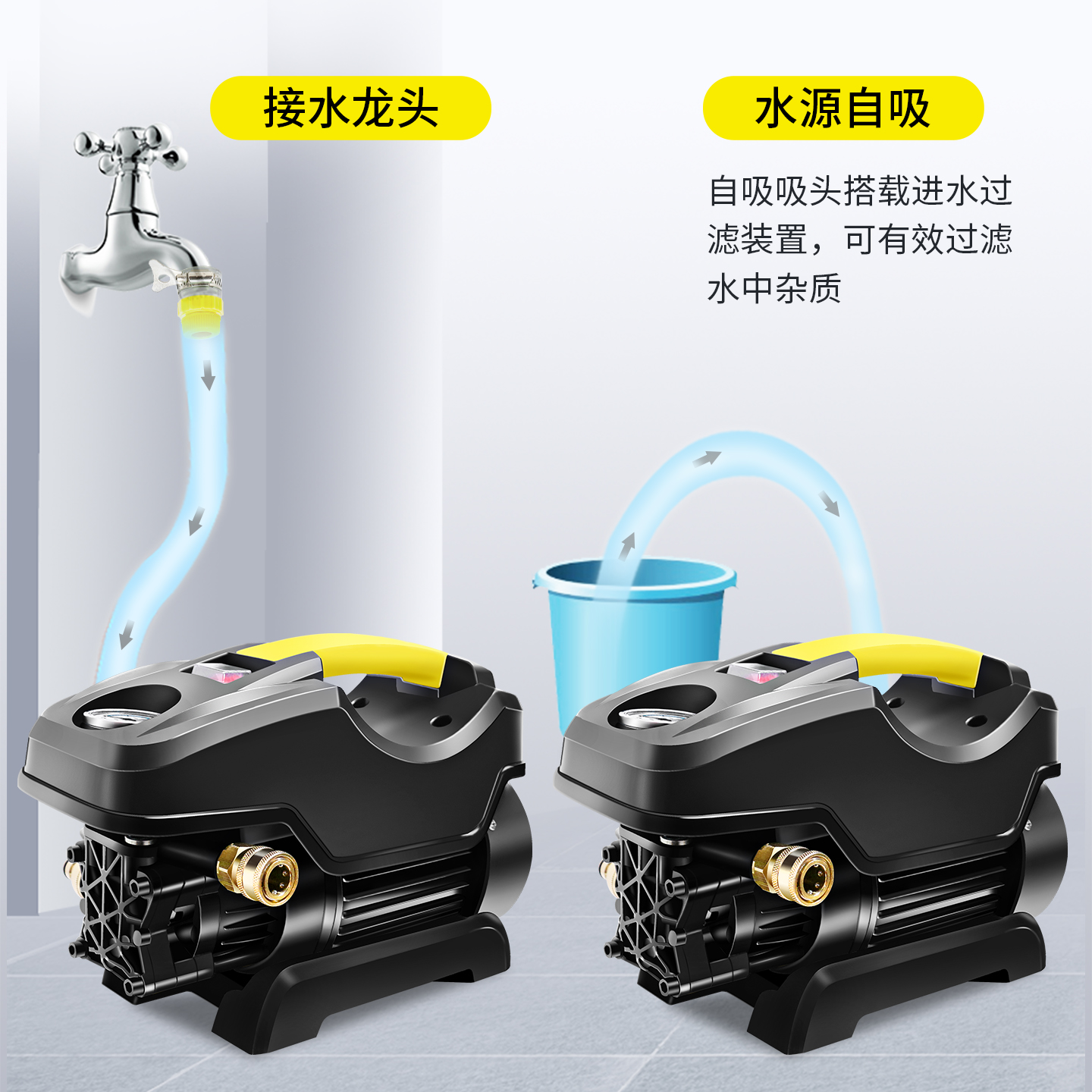 洗车机高压220v水枪超强增压神器抢家用大功率水泵强力洗地清洗机 - 图1