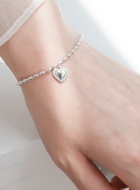 小众爱心纯银学生手链