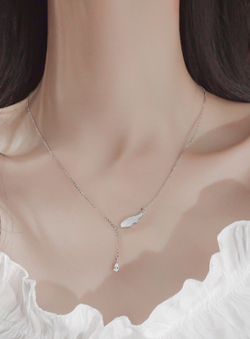 翅膀纯银项链女小众银925银轻奢