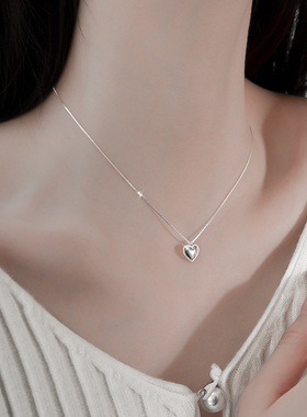 法式爱心小众设计甜美风锁骨链