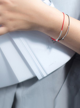 子木。s925银红绳编织