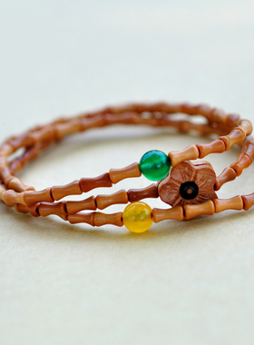 纯天然竹节橄榄核多圈玛瑙手饰品