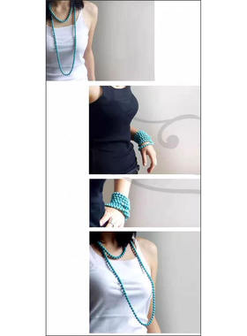 子木原创绿松石圆珠异域民族藏饰