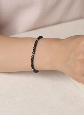 蓝砂石手链女情侣水晶手串