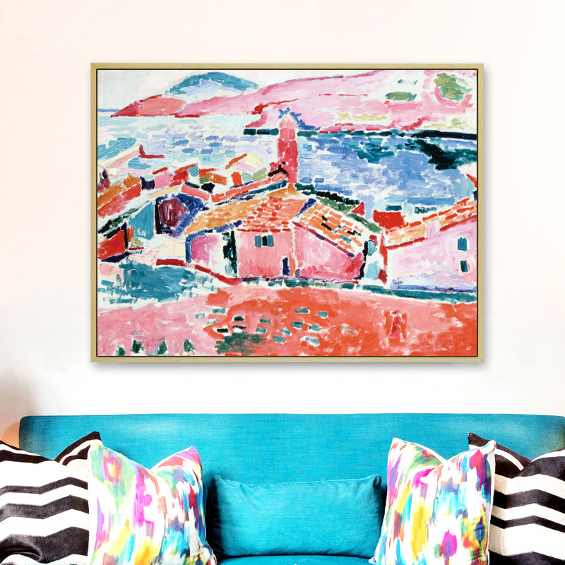 Matisse马蒂斯野兽派抽象风景阅读的少女装饰挂画开着窗户小众名