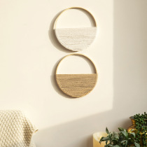 ins bohemian wind double circular shelve wall accessories pure hand woven wall-hanging home ornament pendant