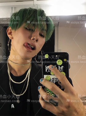 手工树脂珍珠串双层项链