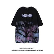 51 hip hop design sensation small crowdsourced splashdown pure cotton short sleeve male boomer letters hiphop heavy pound T-shirt