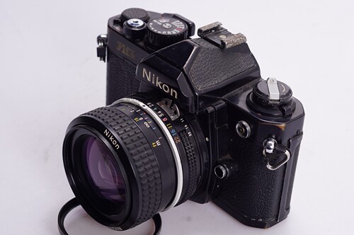 NIKON尼康FM2 黑漆早期+AI 28/2.8风景广角胶片单反相机 实用成色 - 图1