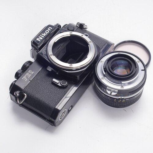 尼康NIKON FE2 50/2钛帘高端专业胶片相机黑漆97新优于FM2 F3 50 - 图0