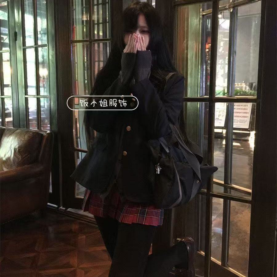 学院风JK制服西装外套女绀色百搭显瘦气质秋冬西服时尚学生校供感 - 图0