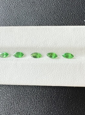 3*6mm天然沙弗莱马眼形晶体干净颜色浓郁绿色宝石